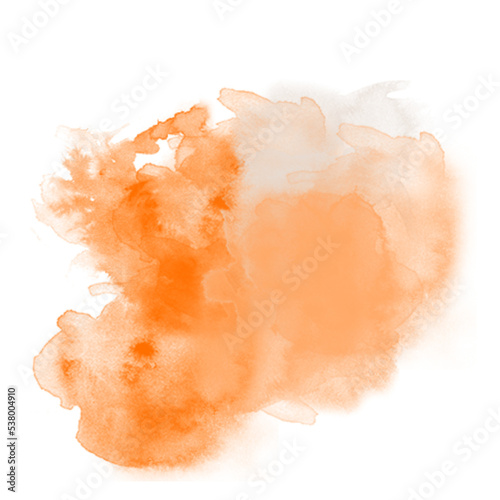 Smokey Cloudy Abstract Watercolor Orange Brown