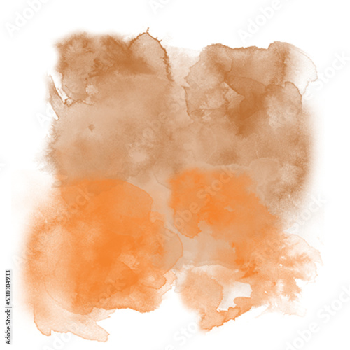 Smokey Cloudy Abstract Watercolor Orange Brown