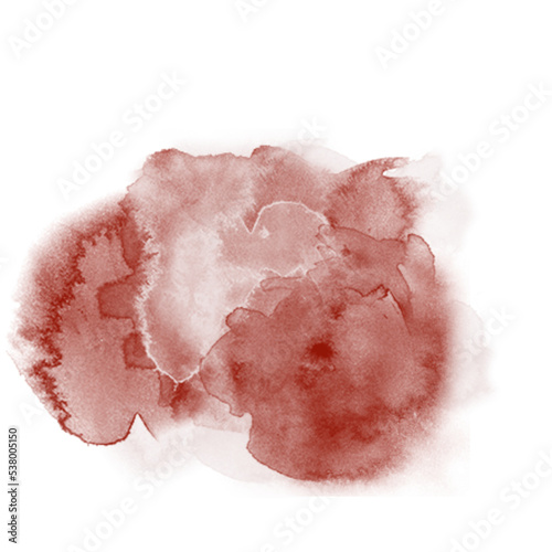 Smokey Cloudy Abstract Watercolor Red Pink