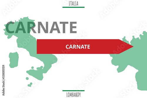 Carnate: Illustration mit dem Namen der italienischen Stadt Carnate photo