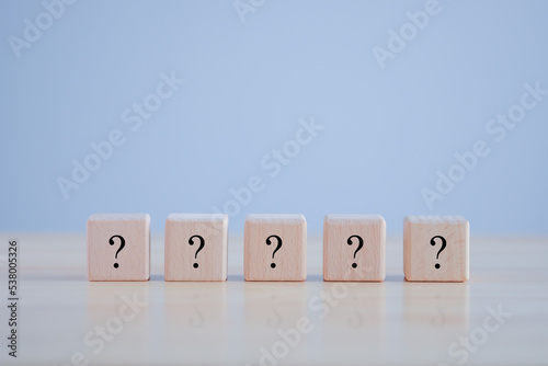 Wallpaper Mural Question mark symbol on wooden block with copy space. Ask, FAQ, Advice, Support, Problem and solution concept. Torontodigital.ca