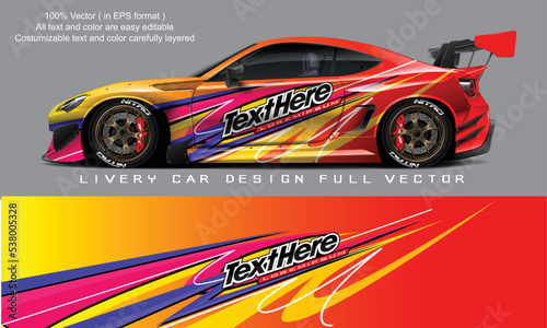 car livery graphic vector. abstract grunge background design for vehicle vinyl wrap and car branding