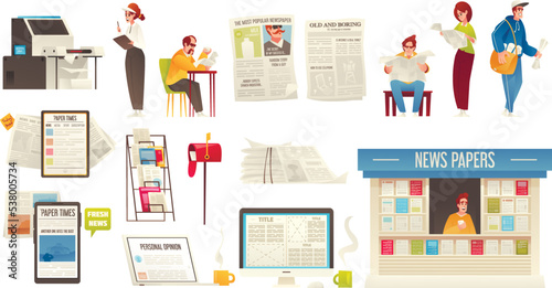 Newspaper Cartoon Set