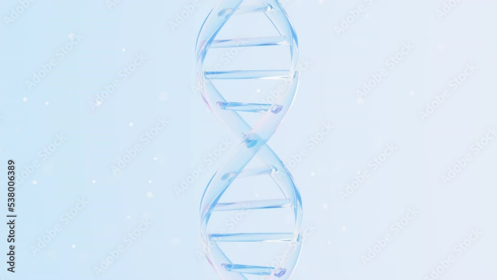 Transparent glass DNA structure, 3d rendering.