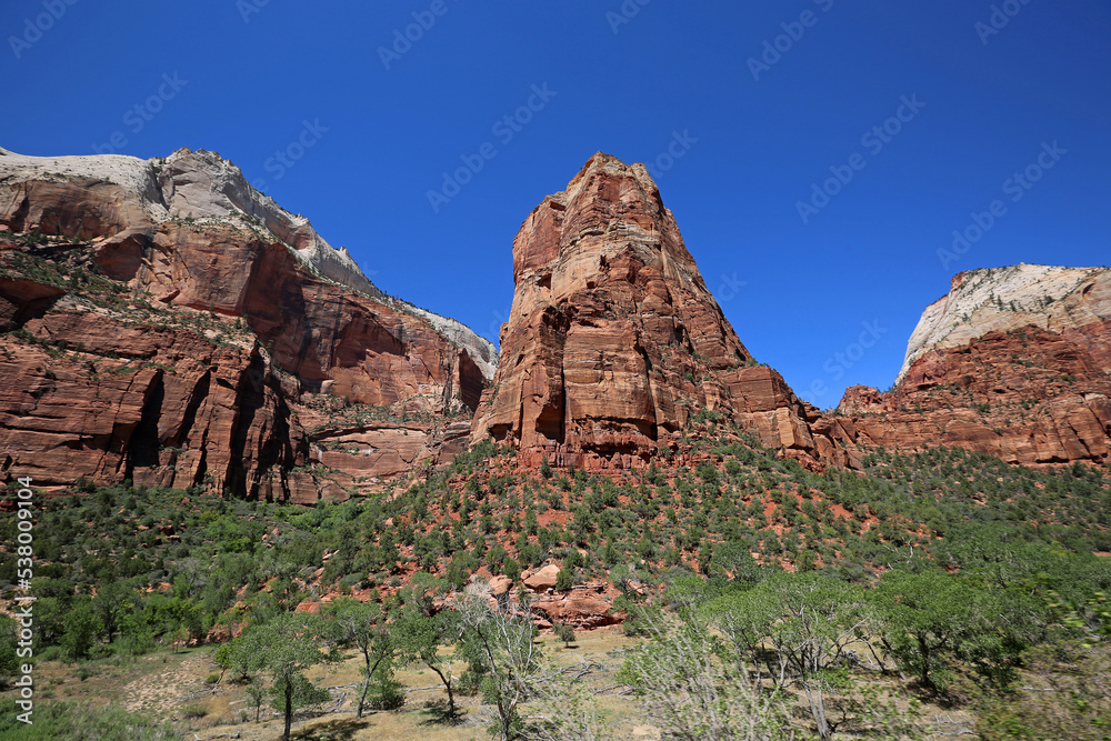 The famous rock formation Angels Landing - Zion National Park, Utah The famous rock formation Angels Landing - Zion National Park, Utah