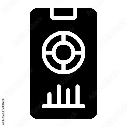 mobile analytics glyph icon