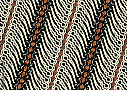 Indonesian batik with Parang Curiga motif, which is very distinctive and exclusive, vector EPS 10