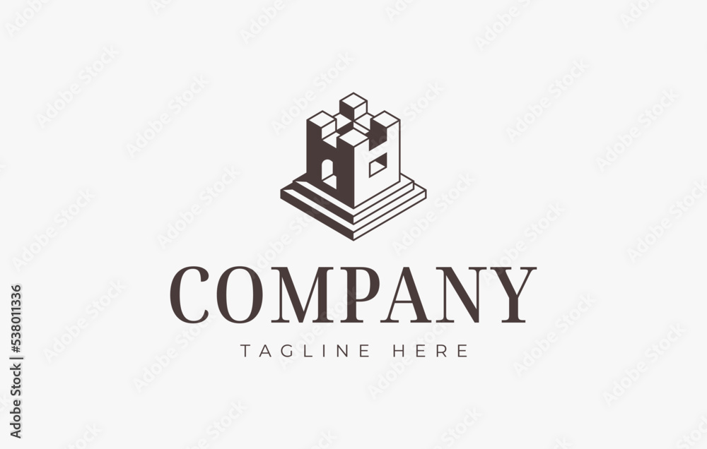Castle Fortress Logo Design Template Castle Fortress Logo Design Template