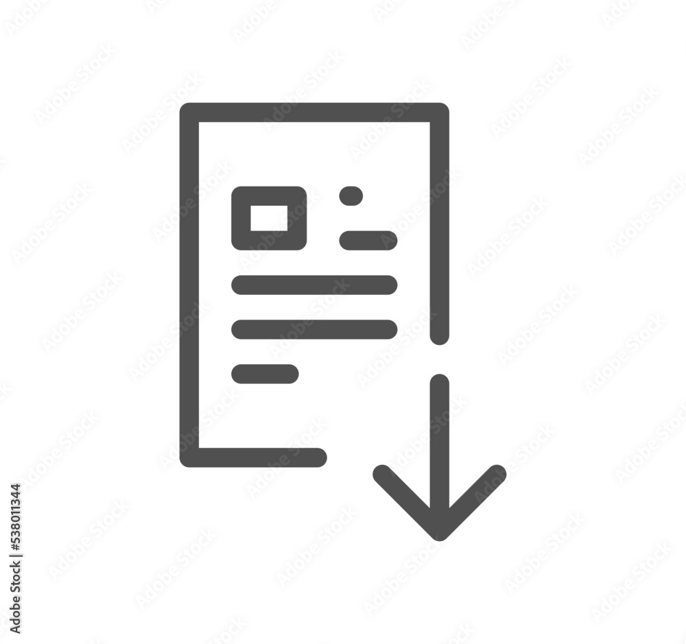 Document icon outline and linear vector. Document icon outline and linear vector.