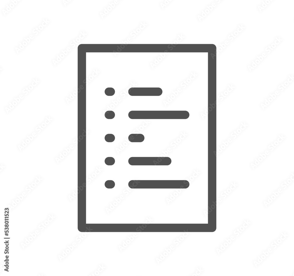 Document icon outline and linear vector. Document icon outline and linear vector.
