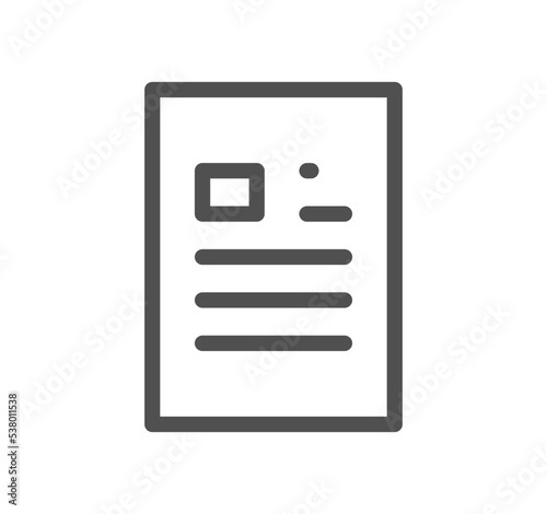 Document icon outline and linear vector.