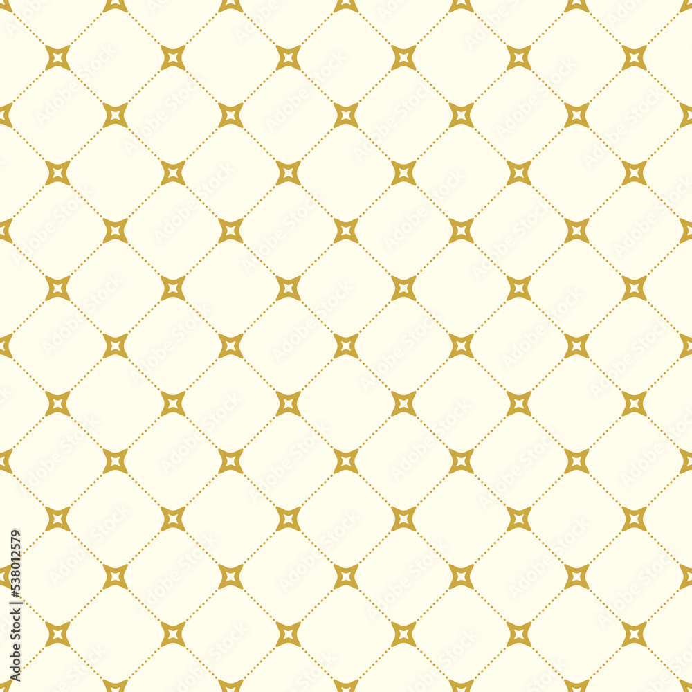 Fototapeta premium Geometric dotted golden vector pattern. Seamless abstract modern texture for wallpapers and backgrounds
