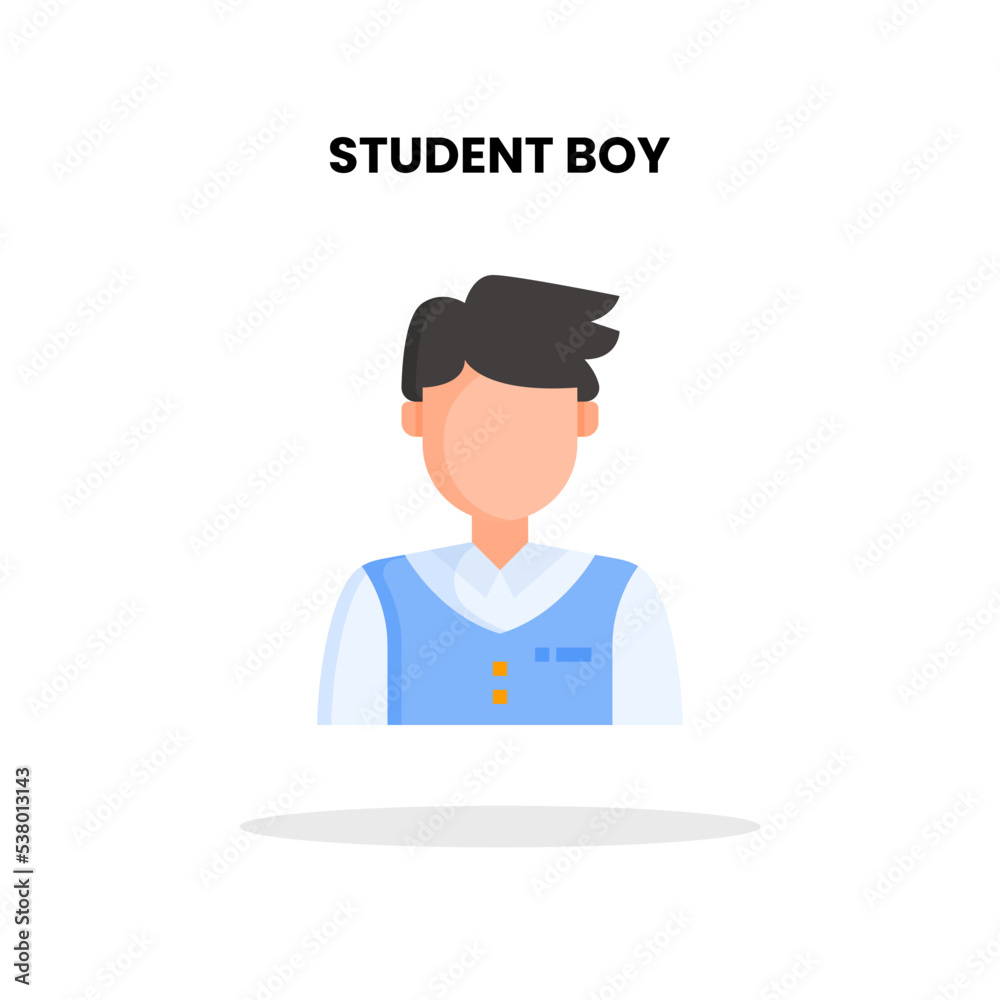 Student Boy flat icon. Vector illustration on white background. Student Boy flat icon. Vector illustration on white background.