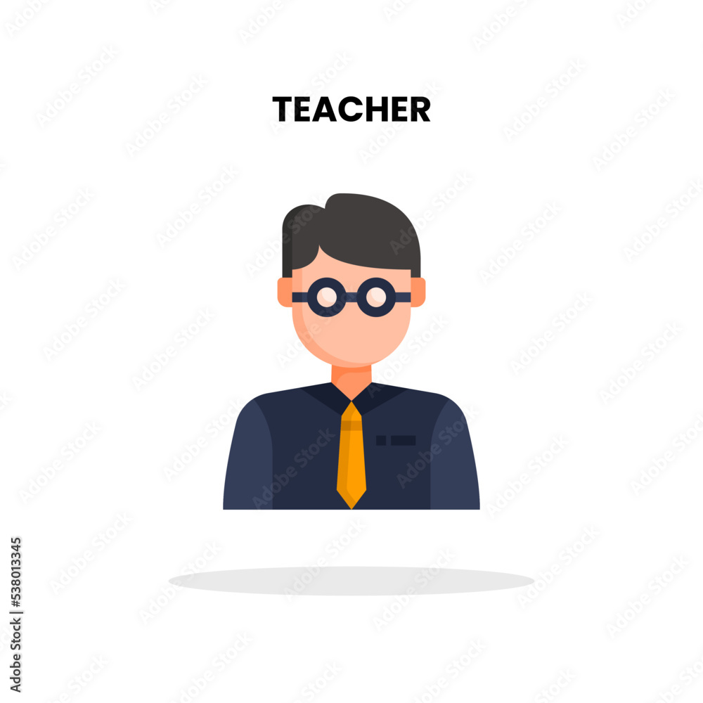 Teacher flat icon. Vector illustration on white background.