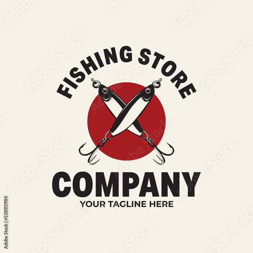 Fishing bait or fishing logo design template
