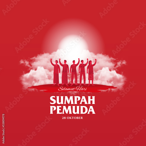 vector illustration. selamat hari Sumpah pemuda. Translation: Happy Indonesian Youth Pledge. Suitable for greeting card, poster and banner.
