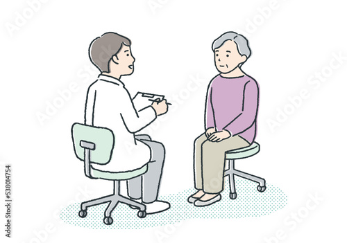 病院を受診する高齢者