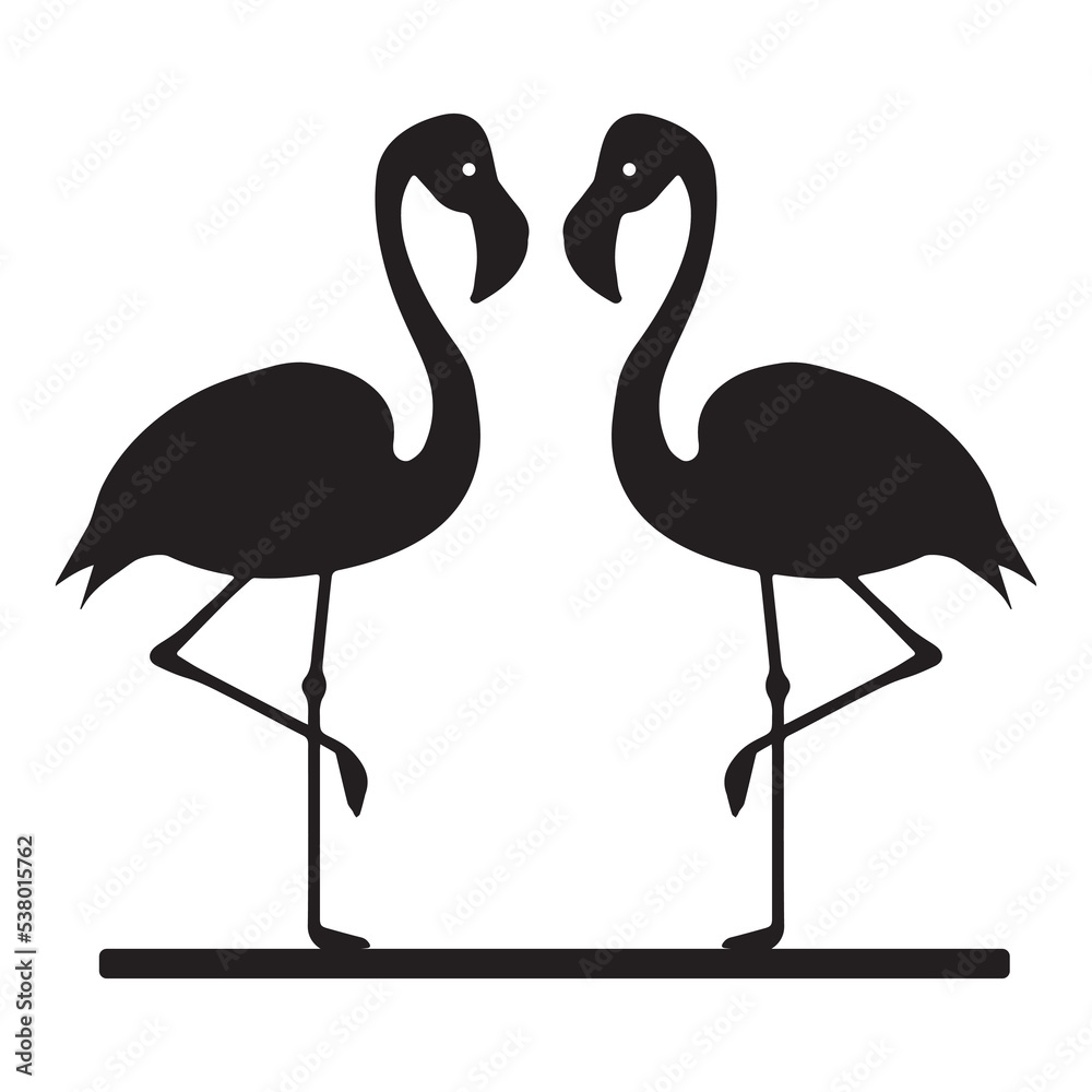 flamingo silhouettes  isolated on white -background vector illustration