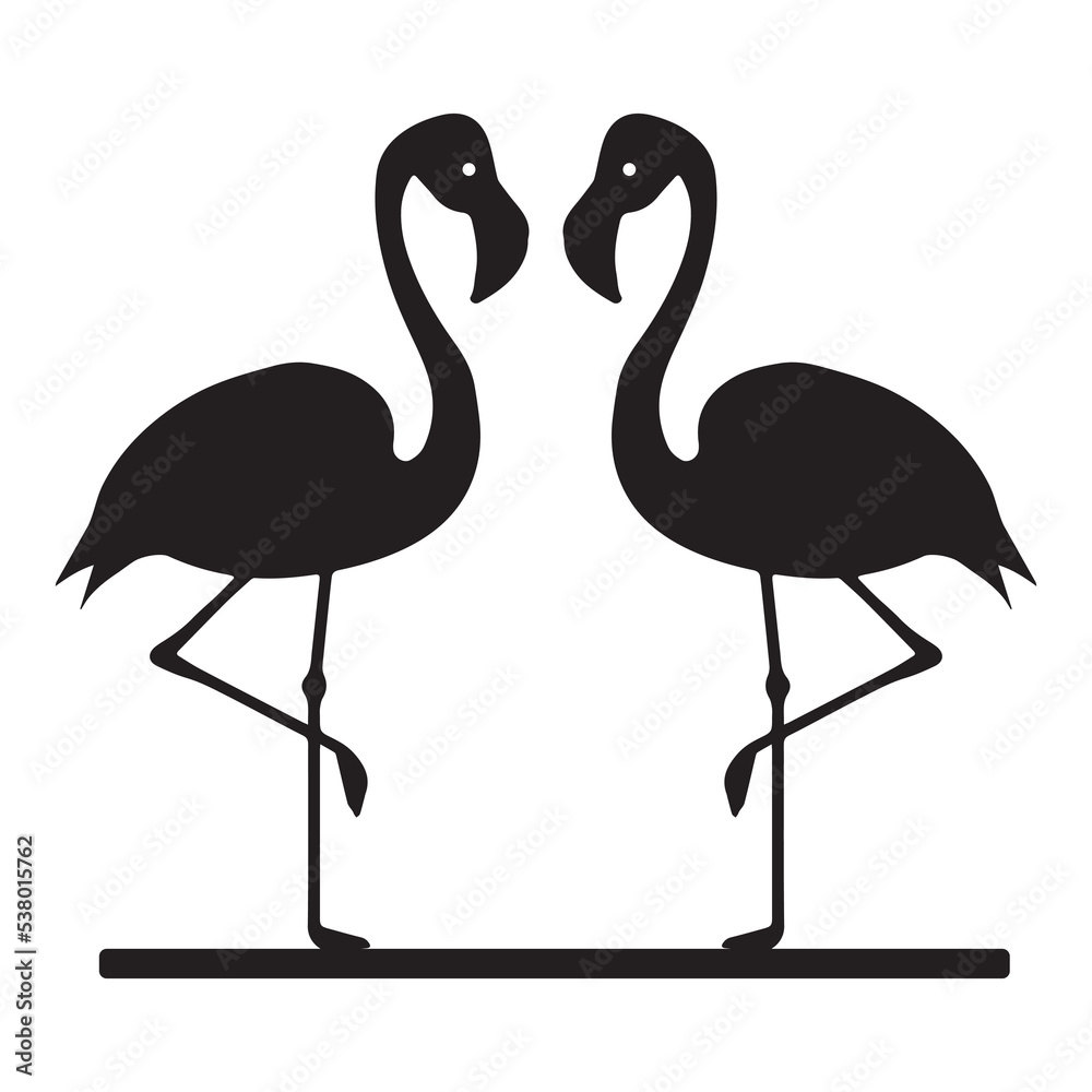 Obraz premium flamingo silhouettes isolated on white -background vector illustration