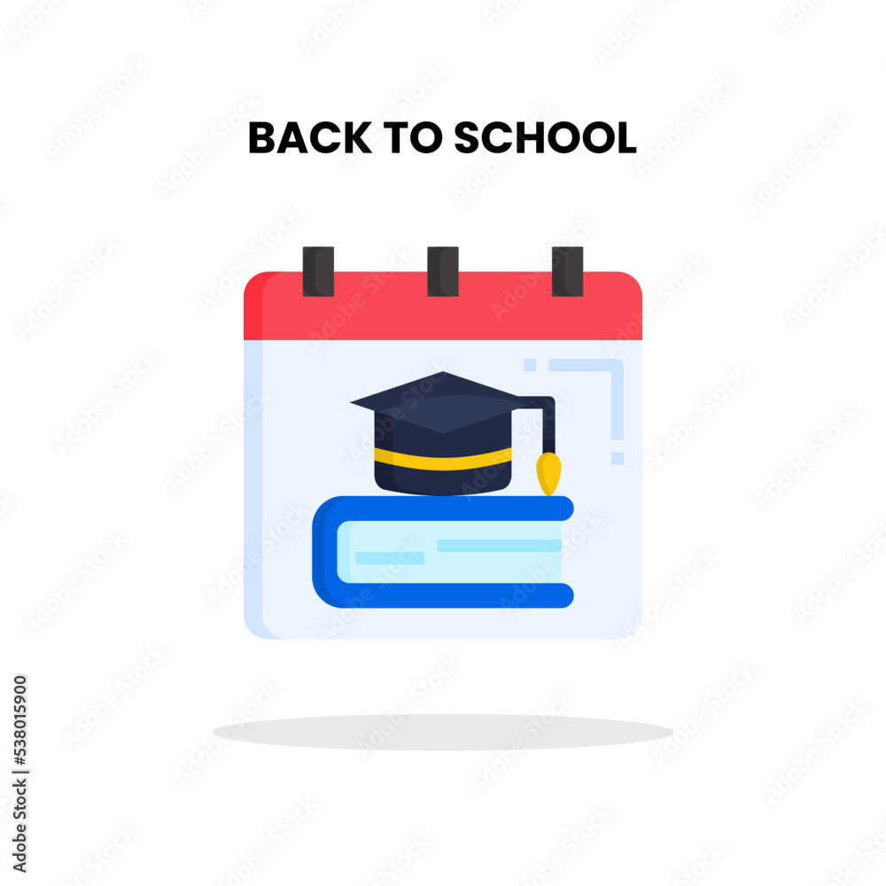Calendar Back To School flat icon. Vector illustration on white background. Calendar Back To School flat icon. Vector illustration on white background.