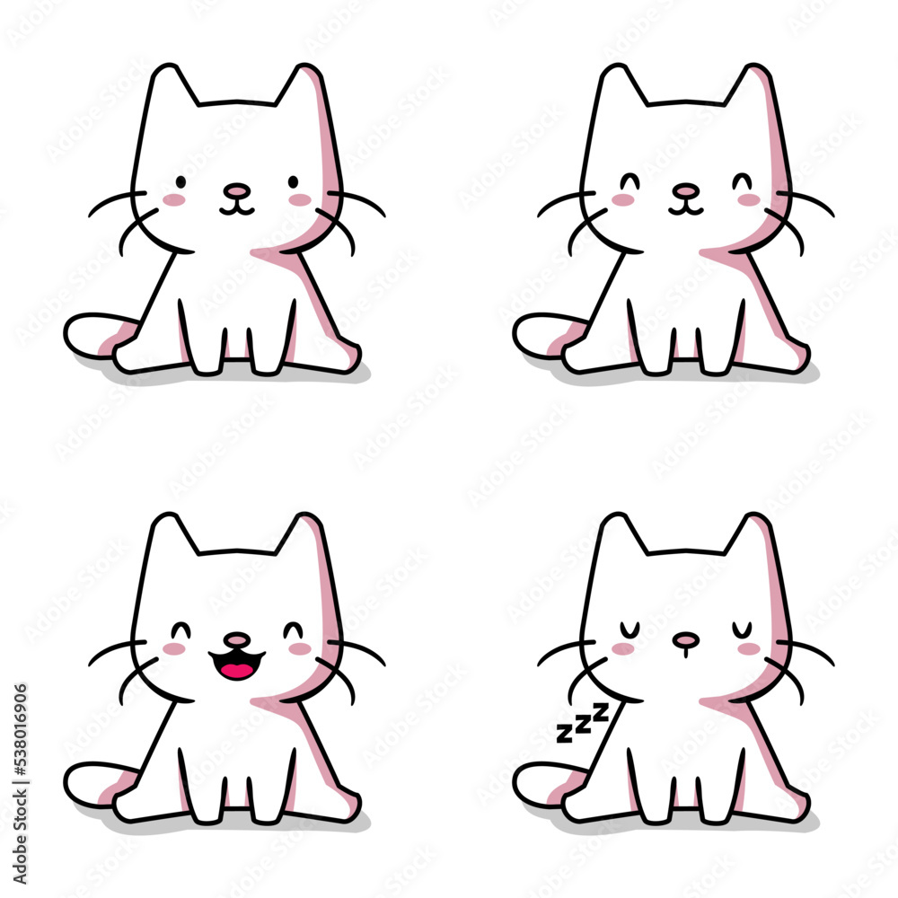 vector illustration of cute kitten emoji vector illustration of cute kitten emoji