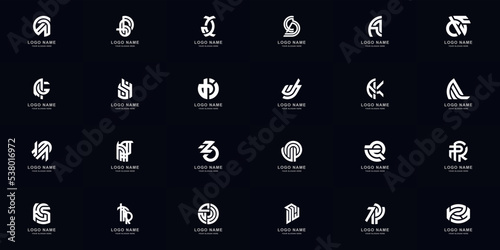 Collection full set abstract combine letter a - z monogram logo design