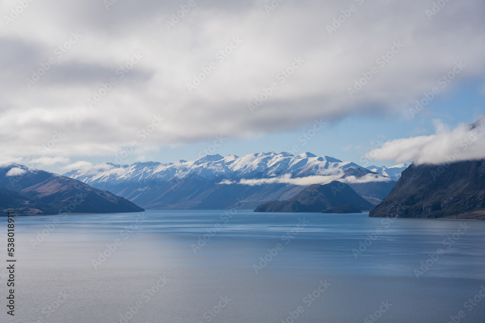 Queenstown Snowy Tipped Mountains in New Zealand