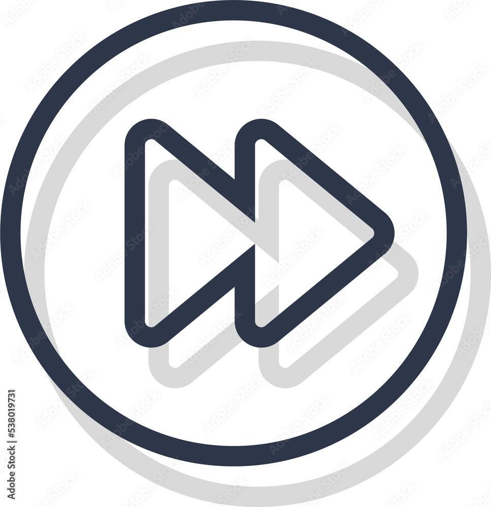 Forward icon for media player button interface. Video and audio player navigations symbol in line design style. Forward icon for media player button interface. Video and audio player navigations symbol in line design style.