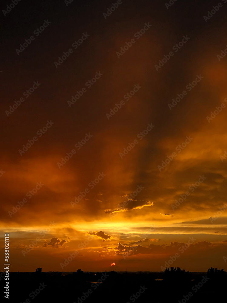 incredible blue and golden sunset landscape heavy clouds incredible blue and golden sunset landscape heavy clouds