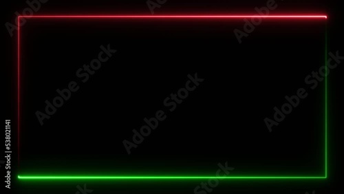 Wallpaper Mural Neon light red and green color rectangular abstract background, 3D render animation 4k loop seamless Torontodigital.ca