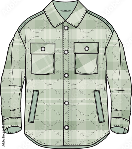 KID BOY WEAR SHIRT PLUS JACKET SHACKET ILLUSTRATION VECTOR SKETCH photo