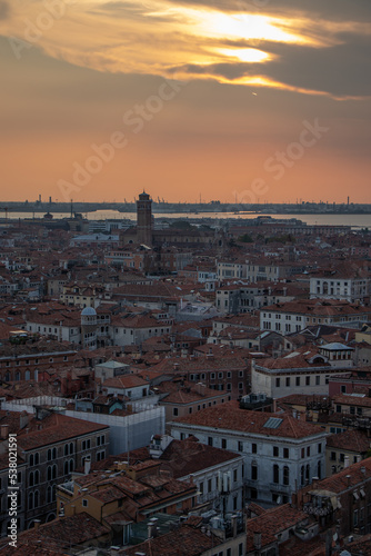 Venice at sunset in the summer 