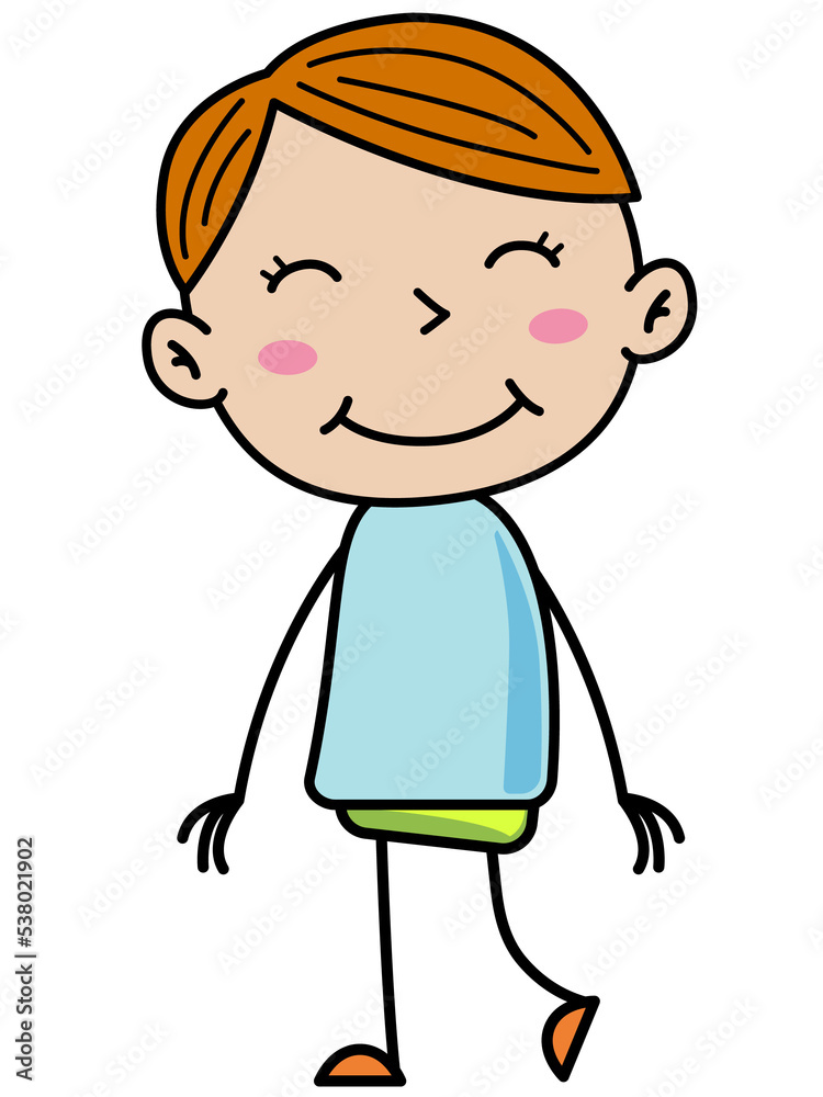 Boy Children, Simple doodle cartoon color Boy Children, Simple doodle cartoon color