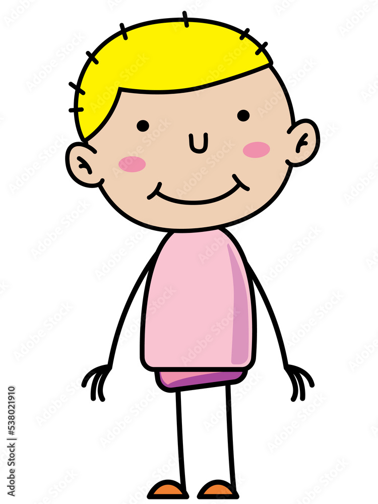 Boy Children, Simple doodle cartoon color Boy Children, Simple doodle cartoon color