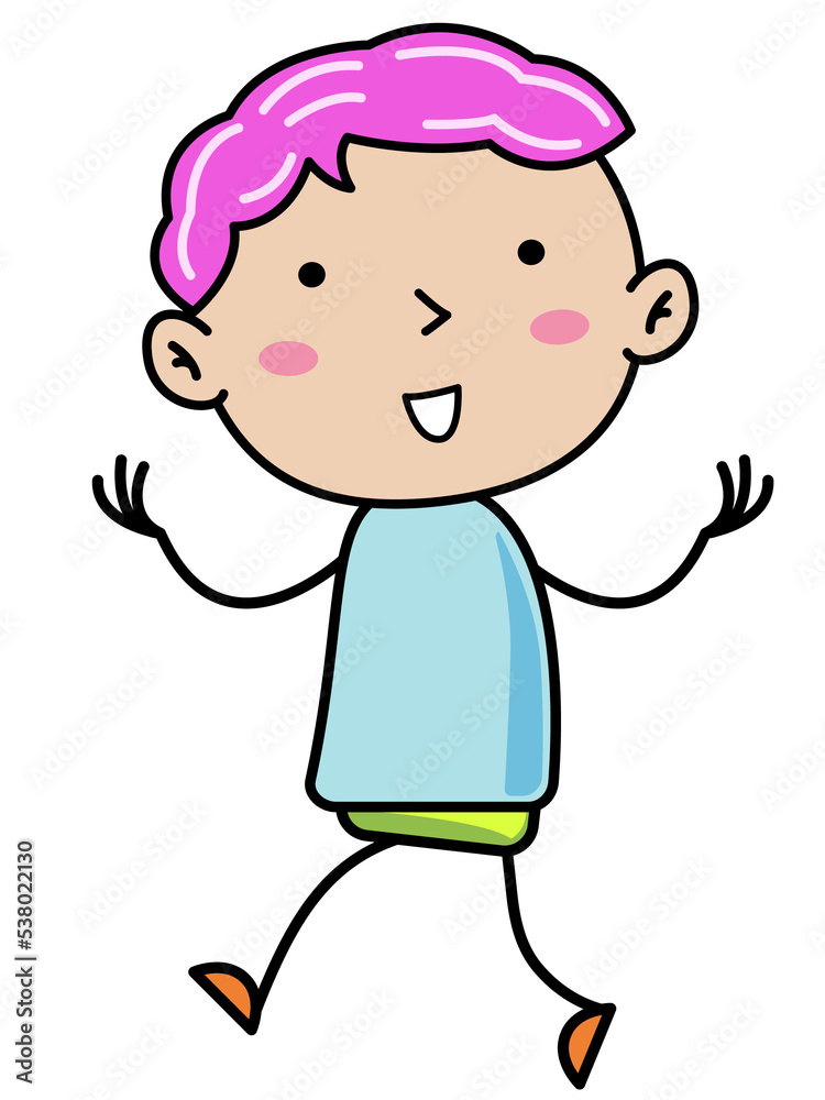 Boy Children, Simple doodle cartoon color