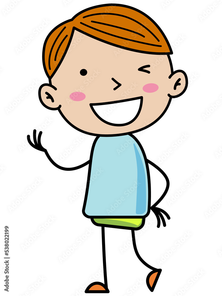 Boy Children, Simple doodle cartoon color Boy Children, Simple doodle cartoon color