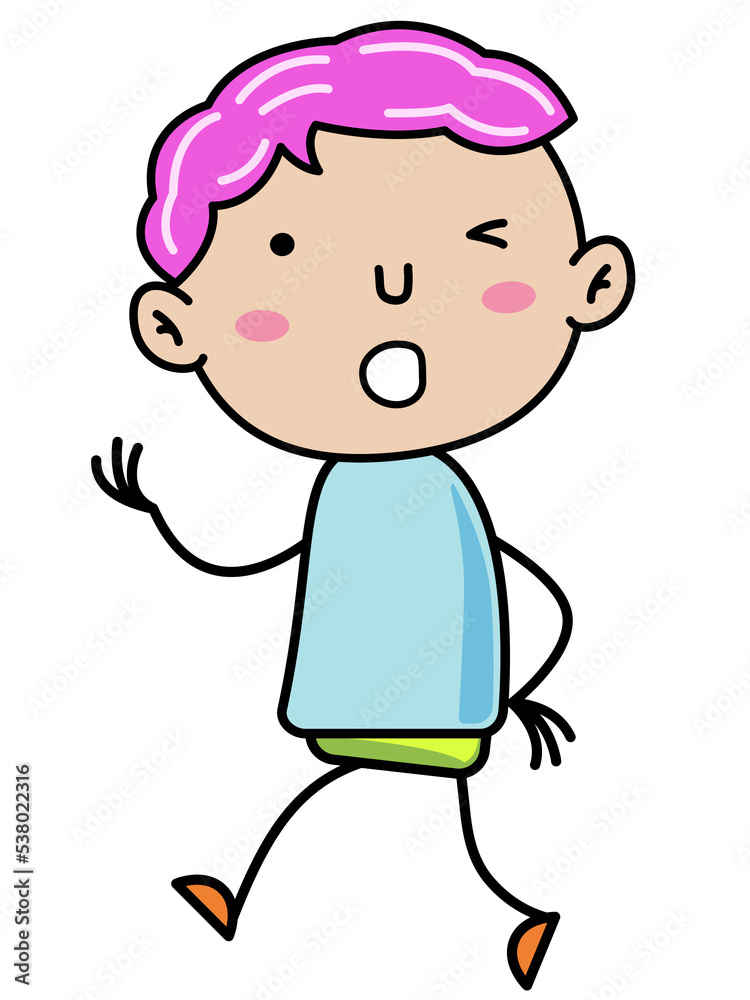 Boy Children, Simple doodle cartoon color Boy Children, Simple doodle cartoon color