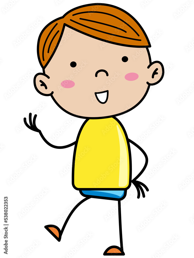 Boy Children, Simple doodle cartoon color Boy Children, Simple doodle cartoon color
