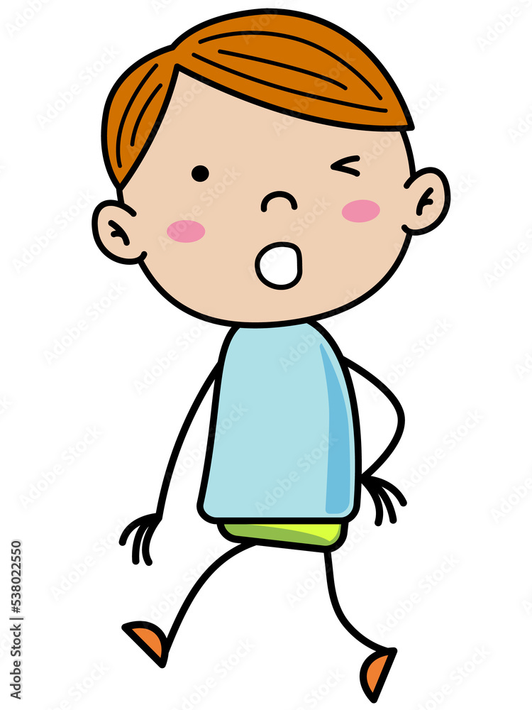 Boy Children, Simple doodle cartoon color
