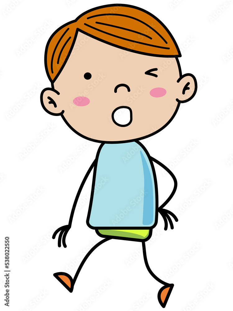 Boy Children, Simple doodle cartoon color Boy Children, Simple doodle cartoon color