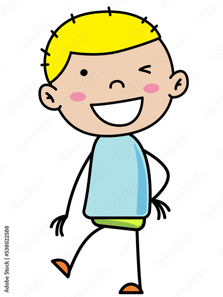 Boy Children, Simple doodle cartoon color Boy Children, Simple doodle cartoon color