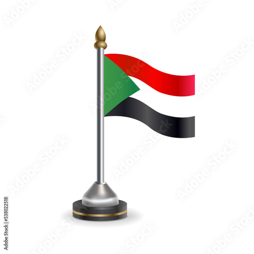 State table flag of Sudan. National symbol perfect for design, Background transparent