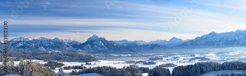Panorama Winterlandschaft im Allgäu bei Füssen