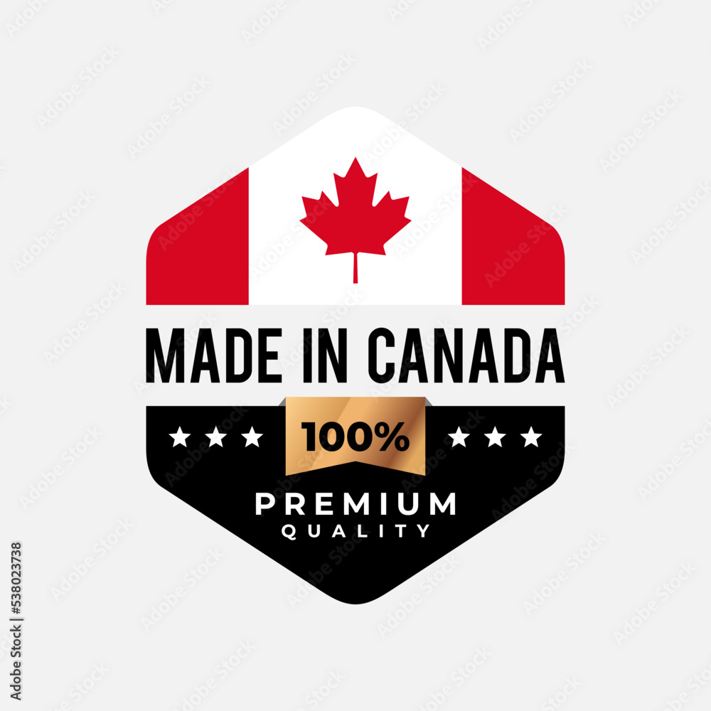 Made in Canada label. Vector shield icon Made in Canada label. Vector shield icon