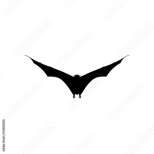 Silhouette of the Flying Fox or Bat for Icon, Symbol, Pictogram, Art Illustration, Logo, Website, or Graphic Design Element. Format PNG
