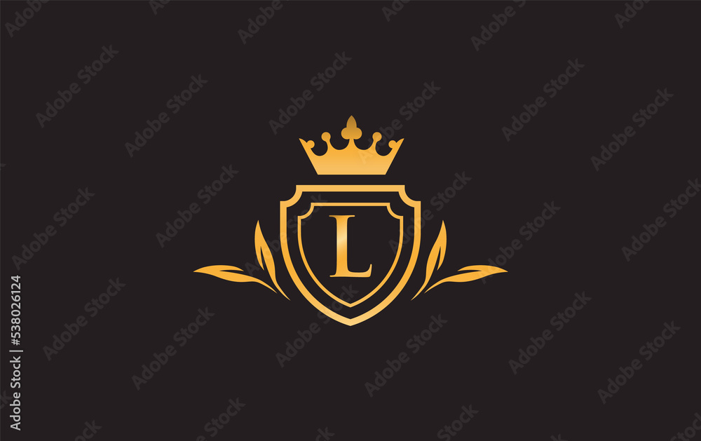 Crown and shield icon and royal luxury symbol image. King and queen abstract geometric logo with the letters Crown and shield icon and royal luxury symbol image. King and queen abstract geometric logo with the letters