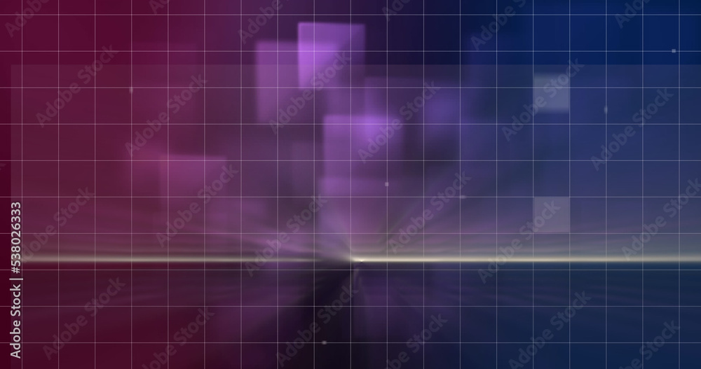 Naklejka premium Illustration of grid pattern and squares against gradient background, copy space