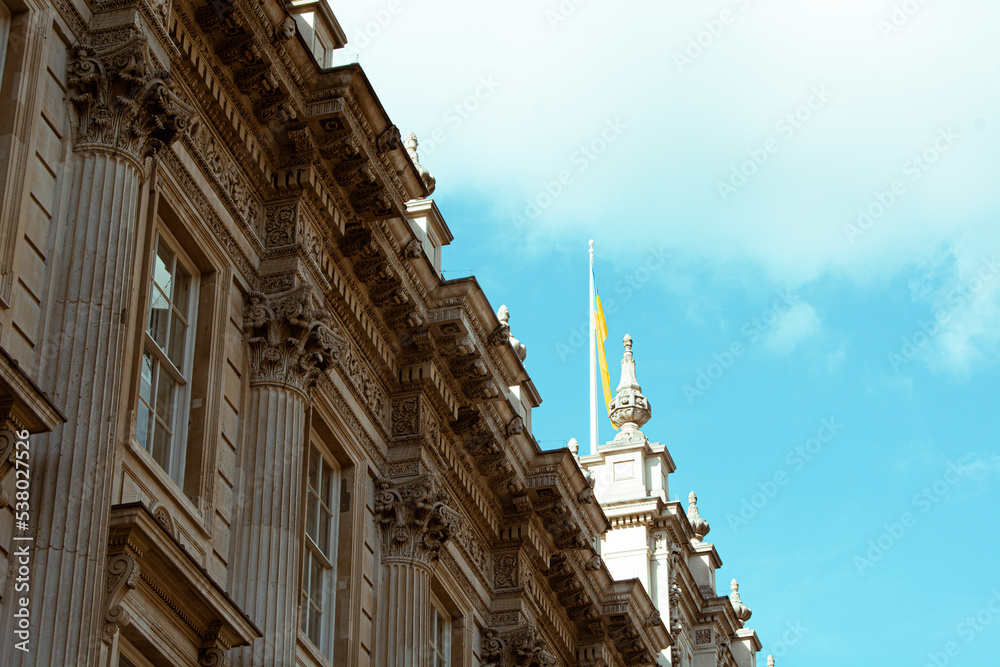 the facade of the building of the hall, London