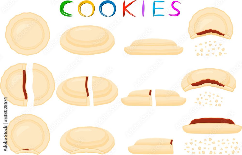 Various sweet tasty cookie