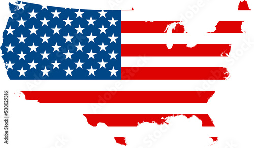 USA Map Flag. United States of America Border Boundary Country Shape Nation National Outline Atlas. Old Glory Flag Star-Spangled Banner. American Transparent PNG. Contiguous US Flattened JPG Flat JPEG
